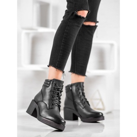 Super Mode Botas confortáveis ​​de couro ecológico preto 2