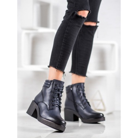 Super Mode Botas confortáveis de couro ecológico azul 2 Super Mode Botas confortáveis de couro ecológico azul 2