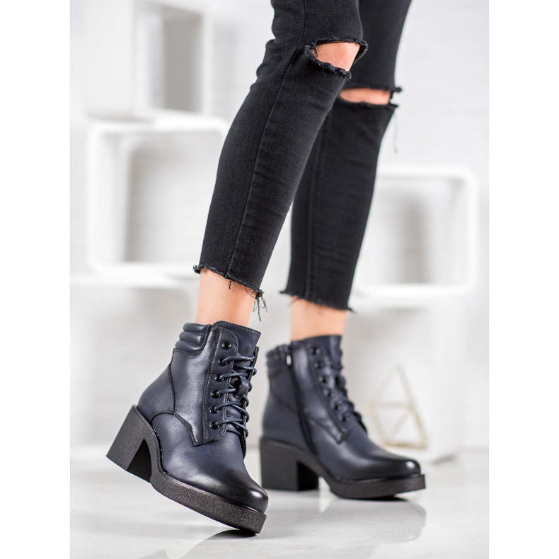 Super Mode Botas confortáveis de couro ecológico azul 2 Super Mode Botas confortáveis de couro ecológico azul 2