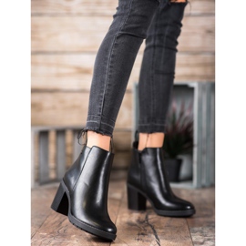 Ideal Shoes Botas confortáveis ​​de salto alto preto 2