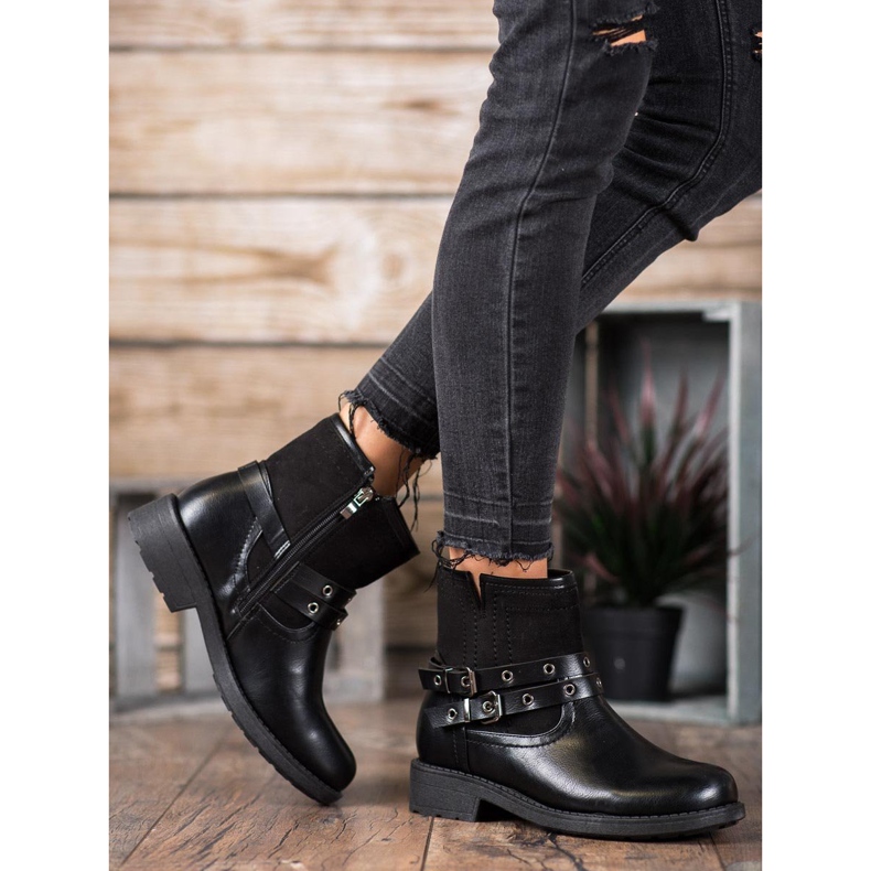 SHELOVET Trabalhadores Confortáveis ​​Com Fivela preto 1