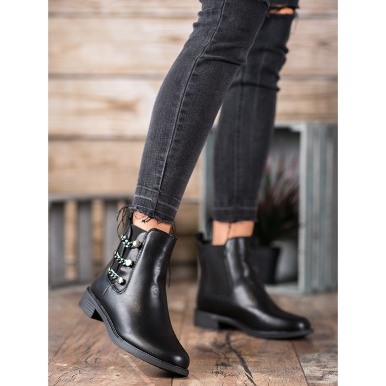 SHELOVET Botas chelsea elegantes preto 2