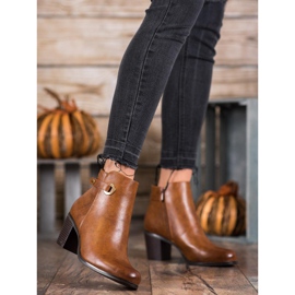 Ideal Shoes Botas clássicas de couro ecológico castanho 2