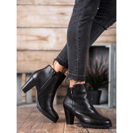 Anesia Paris Botas elegantes de couro ecológico preto 1