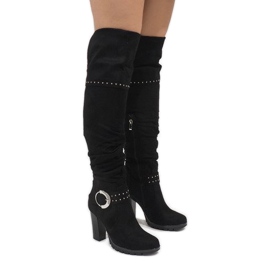 Botas pretas no post N504 preto 1 Botas pretas no post N504 preto 1