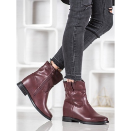 Ideal Shoes Botas de cowboy com couro ecológico vermelho 2