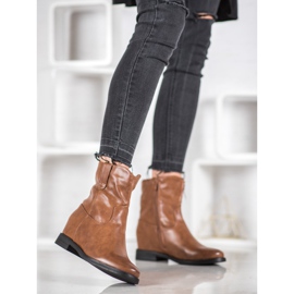 Ideal Shoes Botas de cowboy com couro ecológico marrom 2