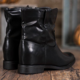 Ideal Shoes Botas de cowboy com couro ecológico preto 1