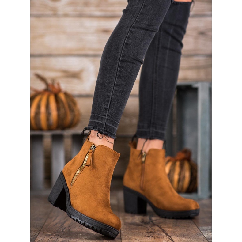 SHELOVET Botas confortáveis ​​na plataforma marrom 1