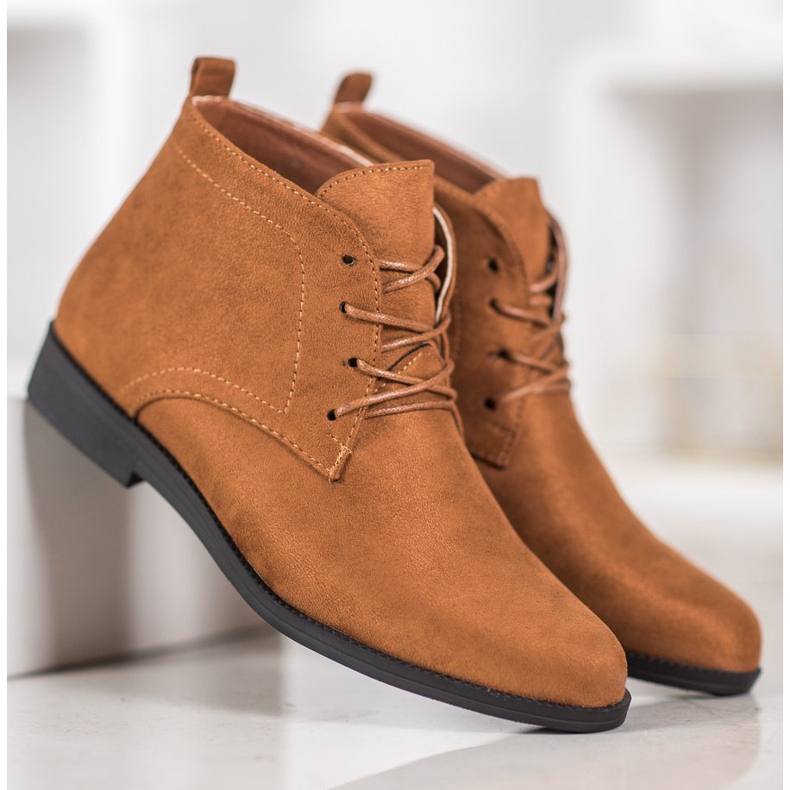 Goodin Botas de camurça confortáveis castanho 1