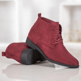 Goodin Botas de camurça confortáveis vermelho 1
