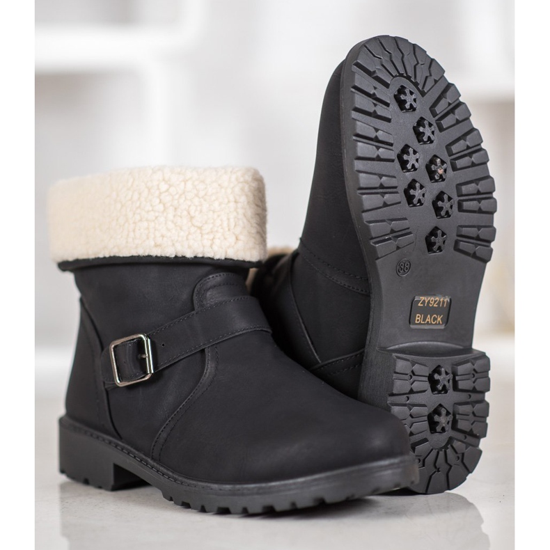 SHELOVET Botas Com Pele De Carneiro preto 1