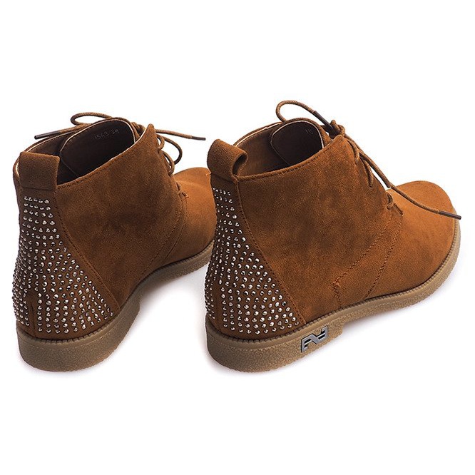 Botas amarradas com lantejoulas camelo H543 castanho 1 Botas amarradas com lantejoulas camelo H543 castanho 1