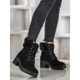 Goodin Botas Pretas Com Pele preto 2 Goodin Botas Pretas Com Pele preto 2