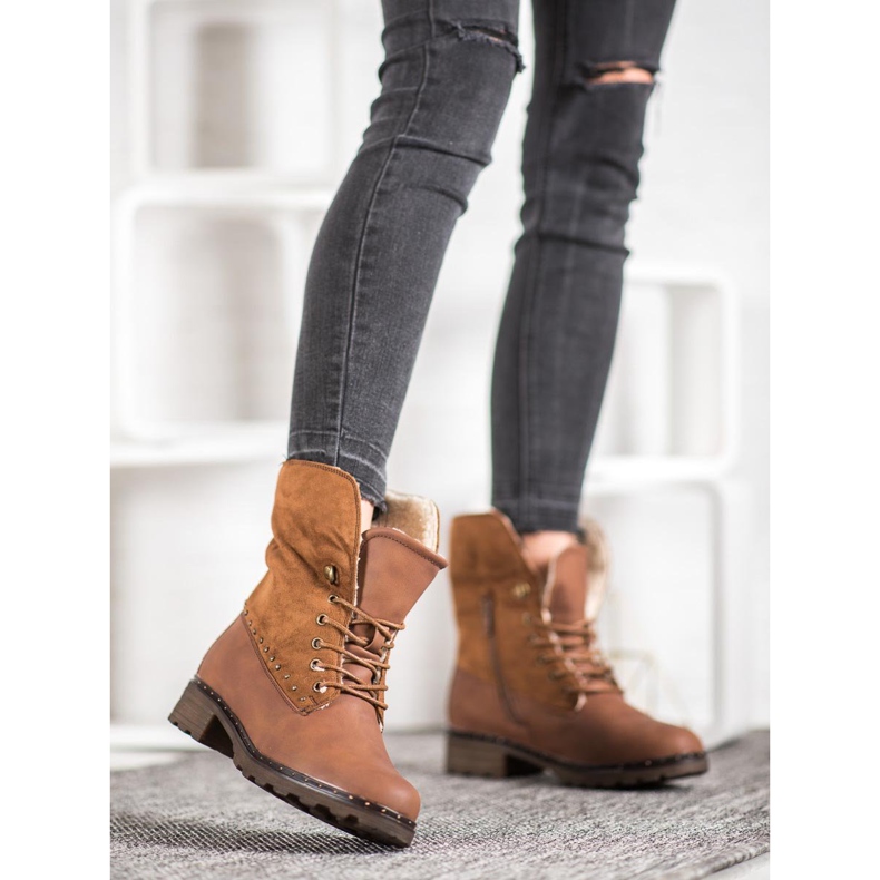 SHELOVET Botas marrons com pele de carneiro marrom 1