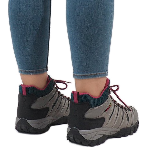 Sapatos de trekking femininos cinza FS302-33 preto 2