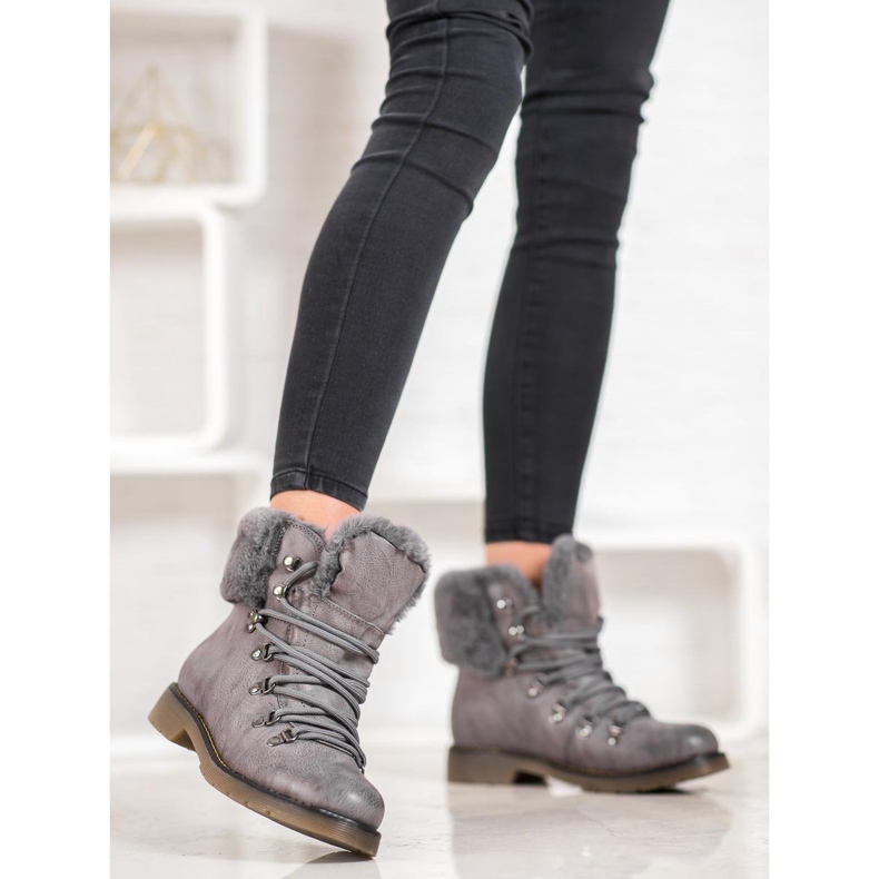 Forever Folie Botas Com Pele cinza 1 Forever Folie Botas Com Pele cinza 1