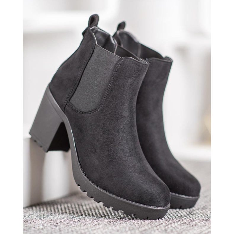 SHELOVET Botas chelsea confortáveis preto 2