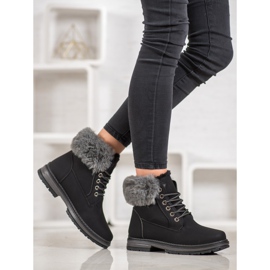 SHELOVET Armadilhas Pretas Com Pele preto 1