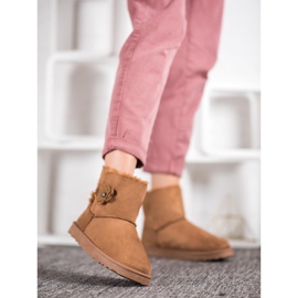 SHELOVET Mukluki com flor marrom 1