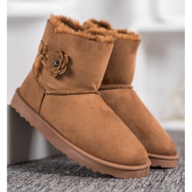SHELOVET Mukluki com flor marrom 2