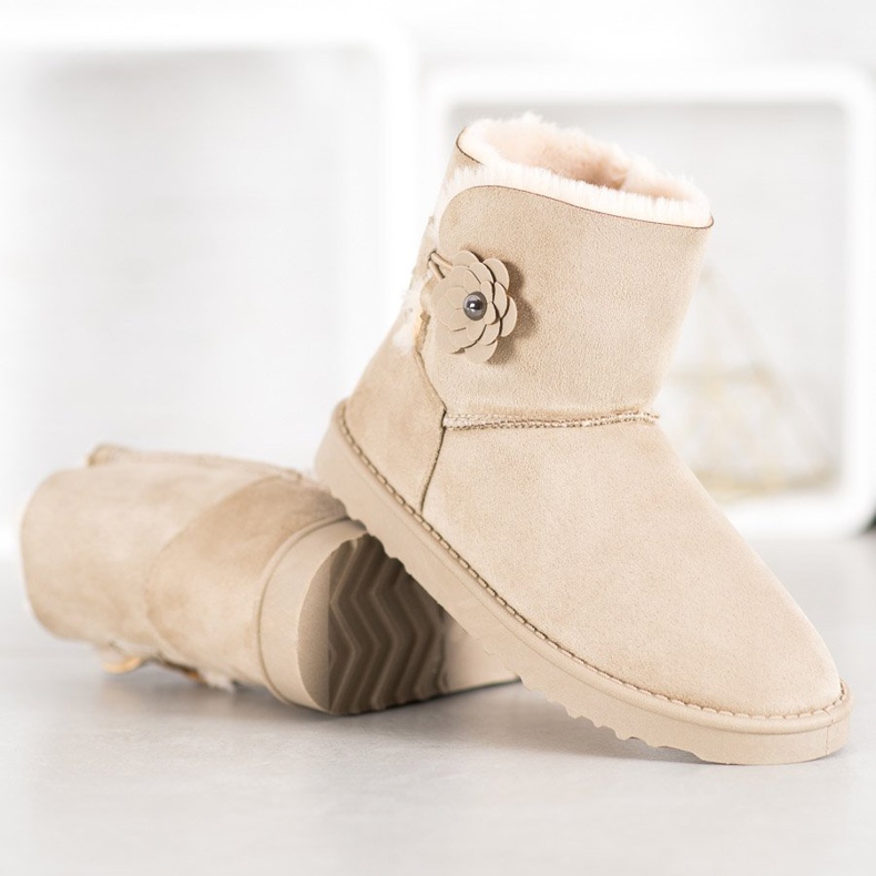 SHELOVET Mukluki com flor marrom 1