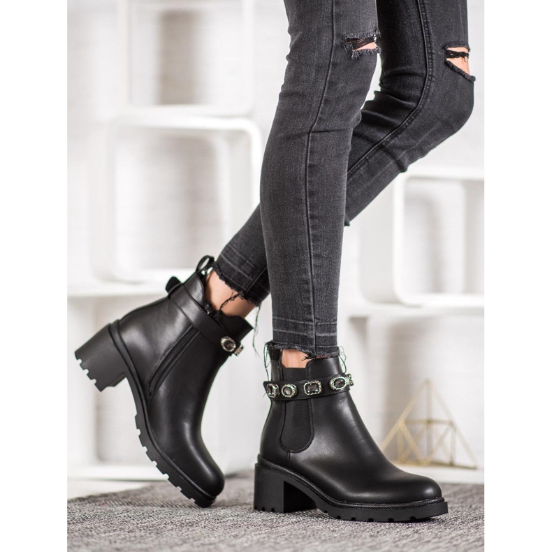 Forever Folie Botas chelsea com cinto decorativo preto 1