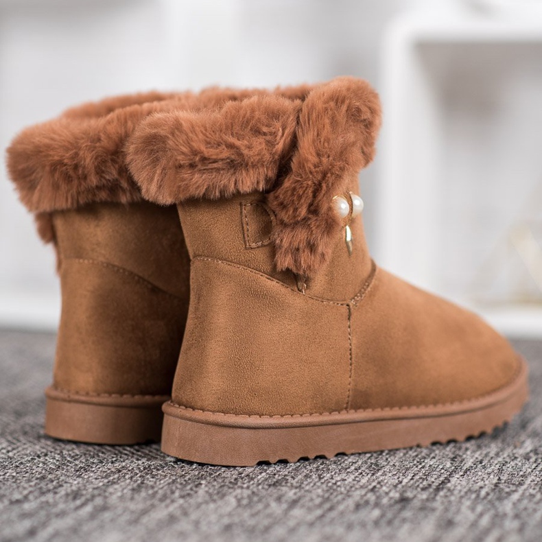 SHELOVET Botas de neve com pérolas castanho 2 SHELOVET Botas de neve com pérolas castanho 2