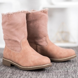 Forever Folie Botas com haste enrolada rosa 2