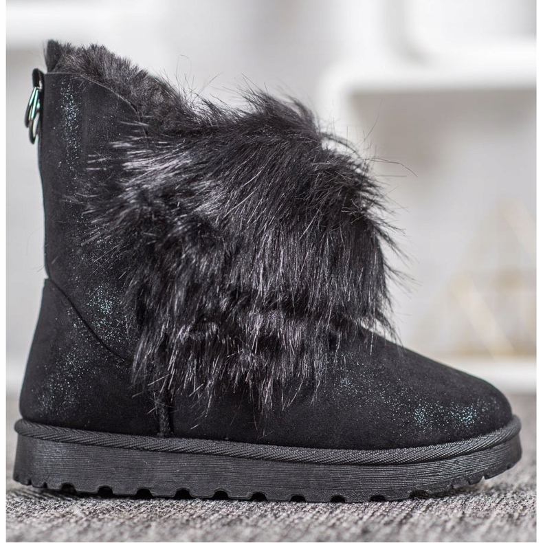 Bella Paris Botas de neve com pele preto 2