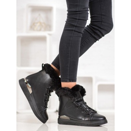 Bella Paris Botas de neve pretas preto 1