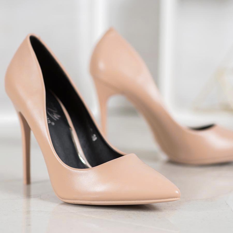 Small Swan Sapatos de salto alto sexy castanho 2