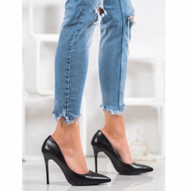 Small Swan Sapatos de salto alto sexy preto 1