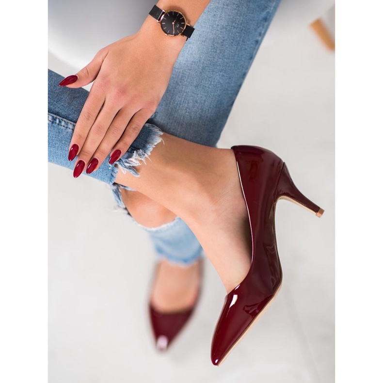 Small Swan Bombas envernizadas confortáveis vermelho 1