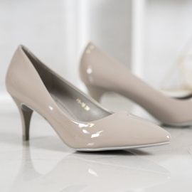 Comer Salto Envernizado Confortável cinza 2