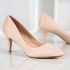 SHELOVET Bombas de camurça bege 2