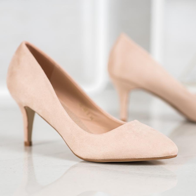 SHELOVET Bombas de camurça bege 2