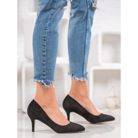 SHELOVET Bombas de camurça preta preto 2