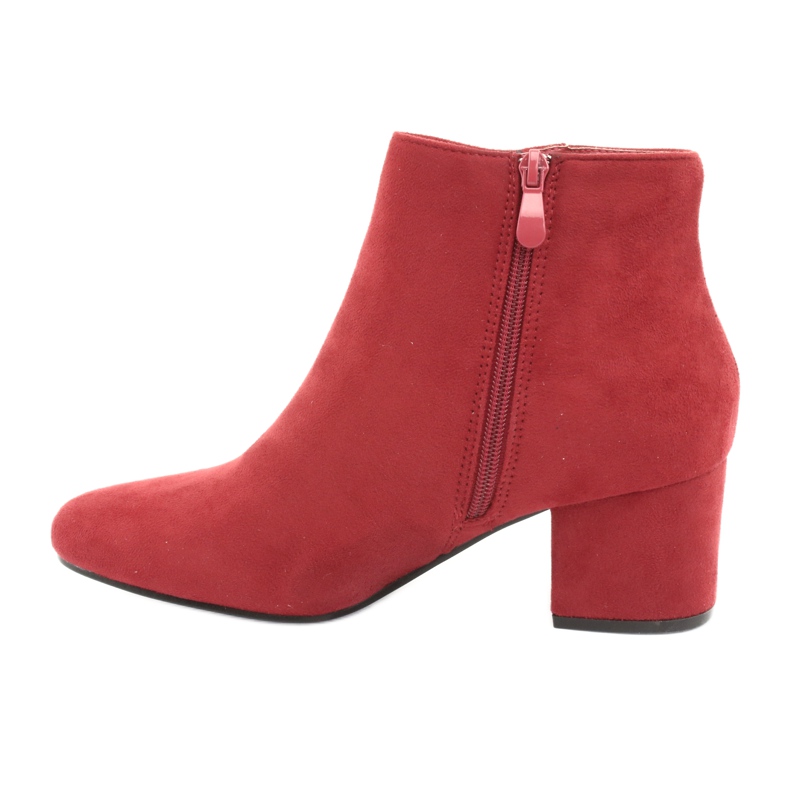 Botas vermelhas de salto baixo YQ216P vermelhas vermelho 4