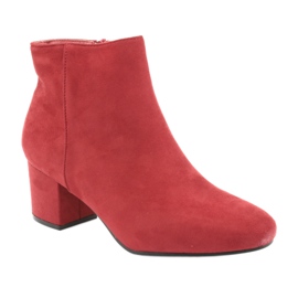 Botas vermelhas de salto baixo YQ216P vermelhas vermelho 3