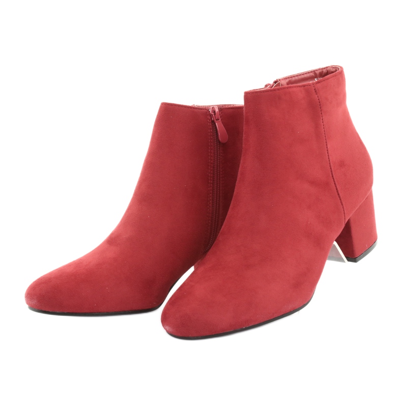 Botas vermelhas de salto baixo YQ216P vermelhas vermelho 5