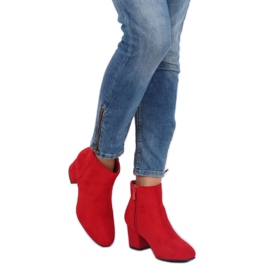 Botas vermelhas de salto baixo YQ216P vermelhas vermelho 2