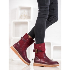 Ideal Shoes Botas na plataforma vermelho 1