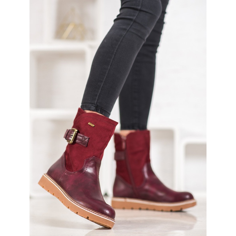 Ideal Shoes Botas na plataforma vermelho 2