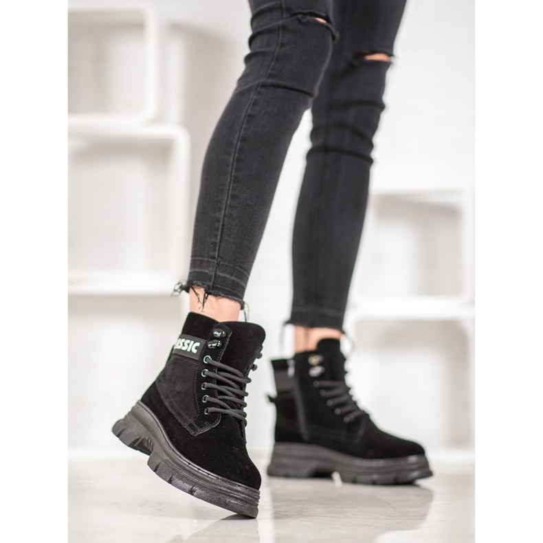 Bella Paris Botas de plataforma clássicas preto 2