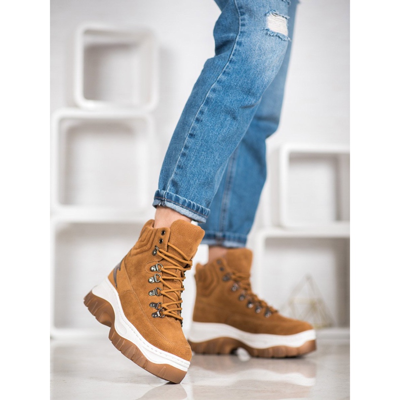 Seastar Botas de amarrar da moda castanho 2