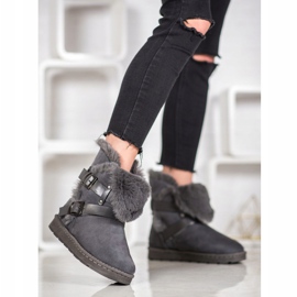 Bona Mukluki de camurça com listras cinza 2