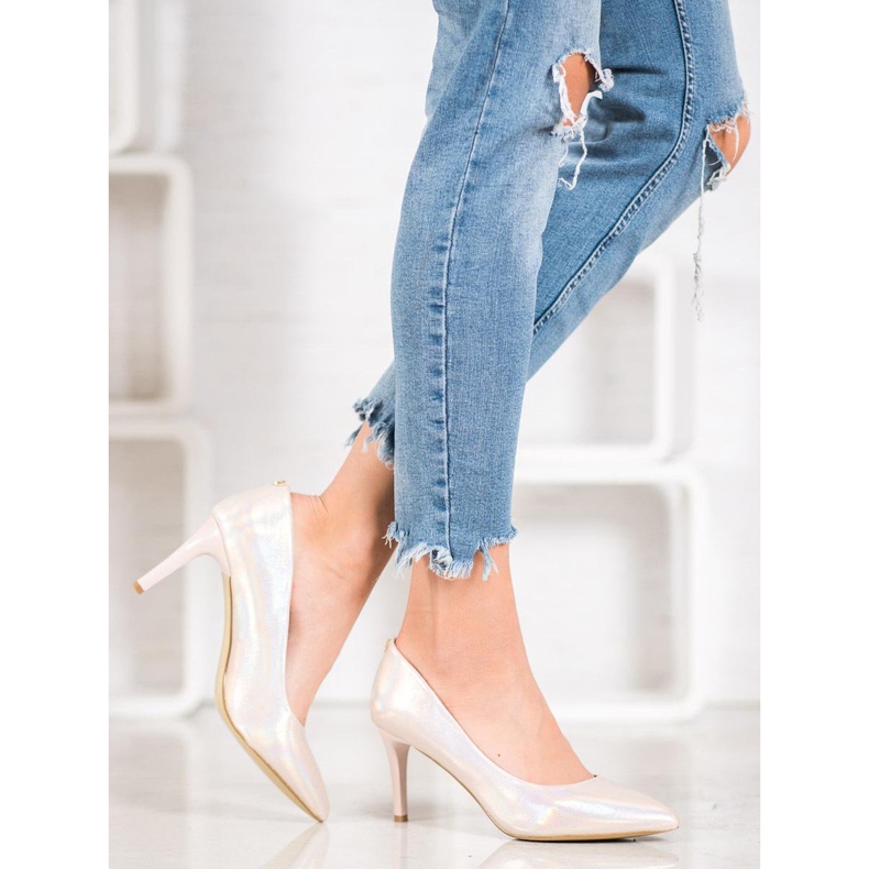 Goodin Estiletes elegantes feitos de couro ecológico castanho 1