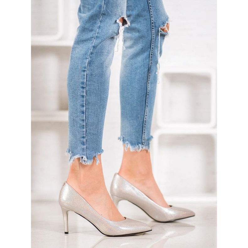 Goodin Estiletes elegantes feitos de couro ecológico cinza 2