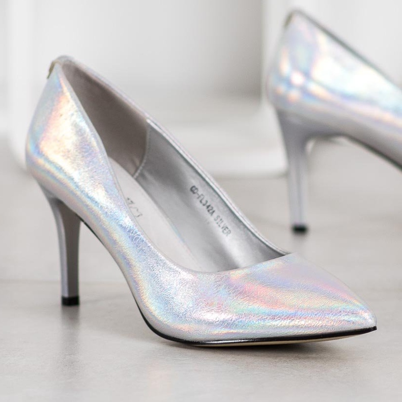 Goodin Estiletes elegantes feitos de couro ecológico cinza 1